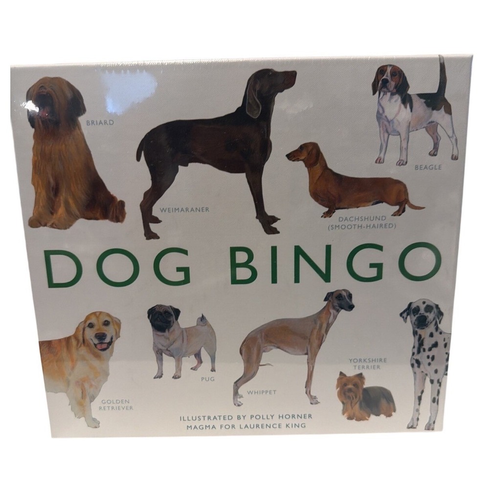 Laurence King Dog Bingo Board Game Polly Horner Illustrated 64 Breeds NEW